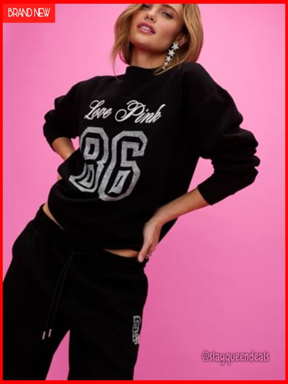 Campus Fleece Wide-Leg Sweatpants - Mid Rise Drawstring - Picture 3 of 5